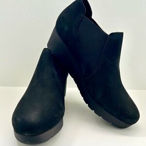 NEW!  Mephisto Womens Tosca  Slip-on Black  Wedge Platform Booties/Ankle Boot